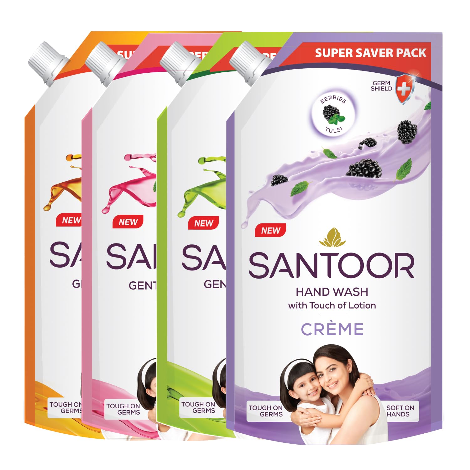 Santoor Crème Handwash 600ml, Pack of 2