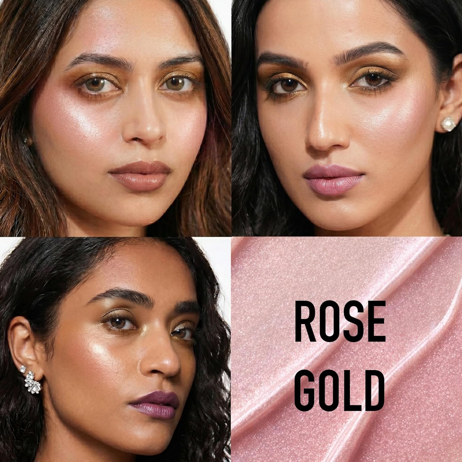RENEE Yours Truly Strobe Cream for Face | 3 in 1 Highlighter Primer Moisturiser | Glow Cream, Lightweight, Non Sticky | Hydrating Dewy Skin Finish With Peptides | For All Skin Types | Rose Gold - 30g
