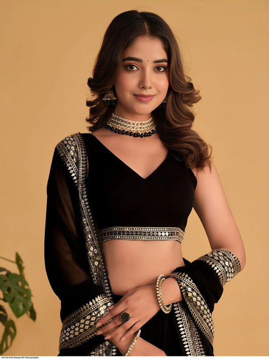 ZEEL NOIR WORK LEHENGA 5061 BLACK GEORGETTE