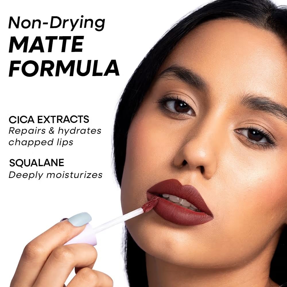 Nykaa Superlight Lip Cloud Airy Mousse Matte Liquid Lipstick for Lip & Cheek - Cinnamon Swirl (5ml)