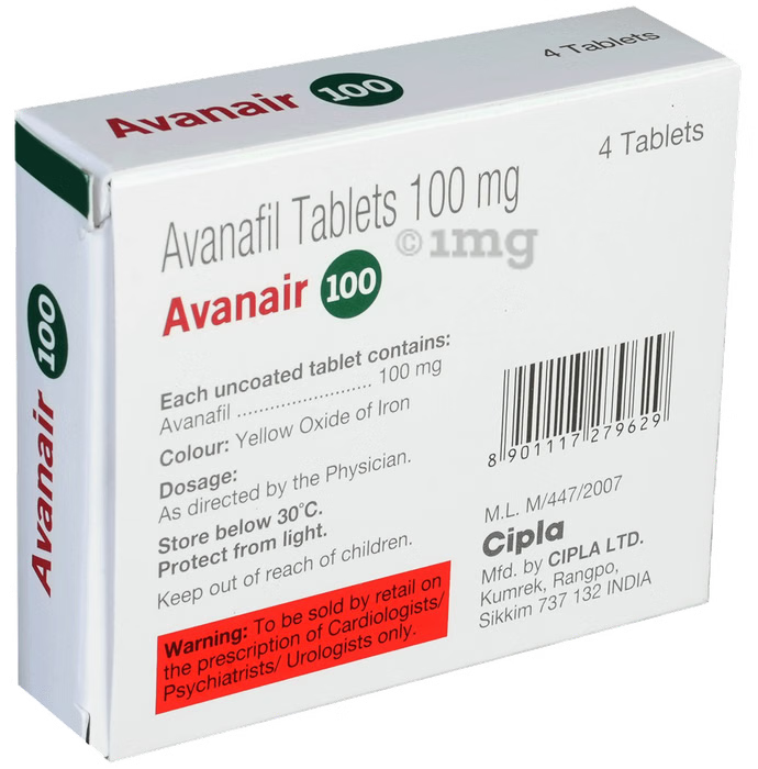 Avanair 100mg Tablet – 4 Tablets For Erectile dysfunction