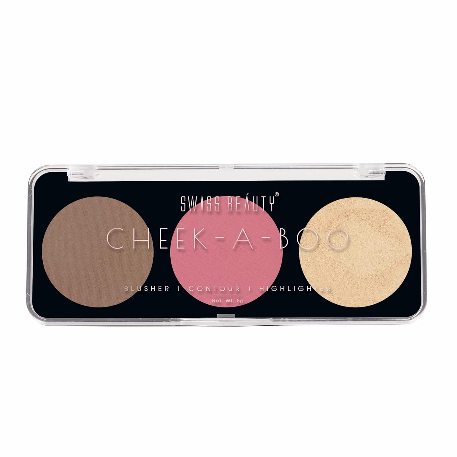 Swiss Beauty Cheek-A-Boo 3-in-1 Face Palette – Blusher, Contour & Highlighter | Highly Pigmented, Blendable & Lightweight | Long-Lasting Makeup Palette for All Skin Tones | 8g, Shade- 01