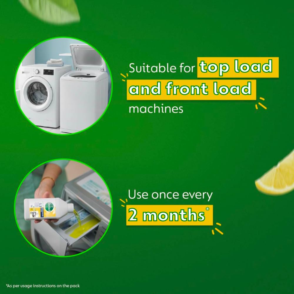 Dettol 5 in 1 Washing Machine Cleaner & Descaling Liquid for top load and front load| Lemon 250ml