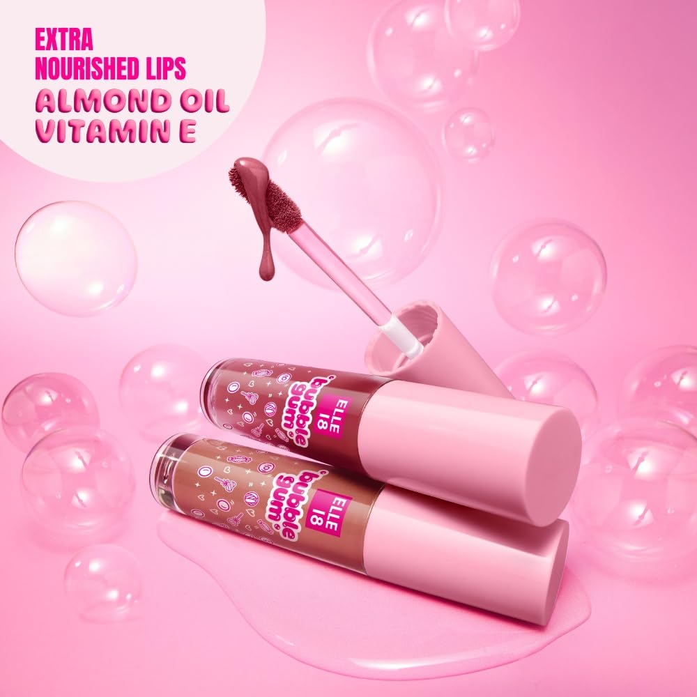 Elle 18 Bubblegum Lip Cloud, Liquid Lipstick - Maple Rush, Mousse Finish|4 ml