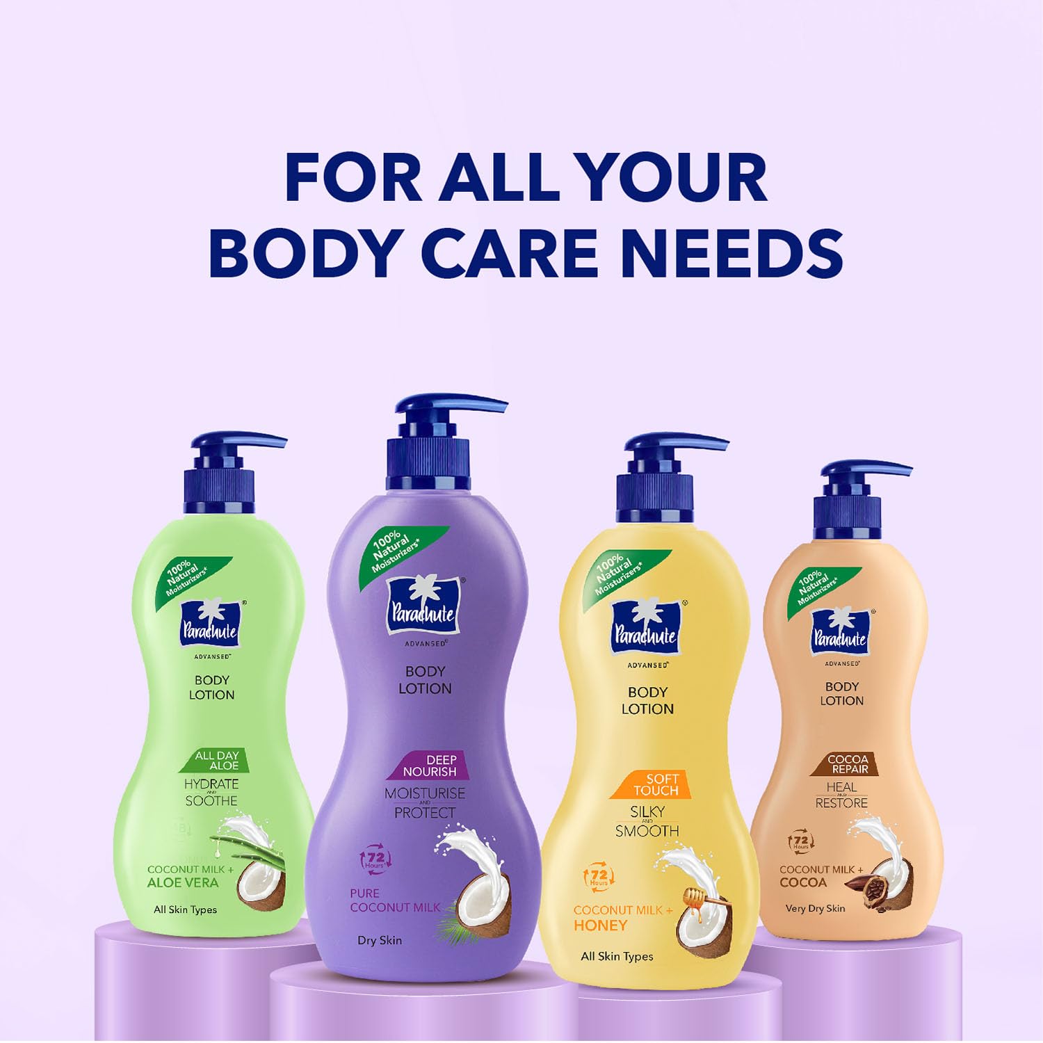 Parachute Advansed Deep Nourish Body Lotion for Women & Men, Dry Skin, 600ml | Pure Coconut Milk, 100% Natural, 72h Moisturisation