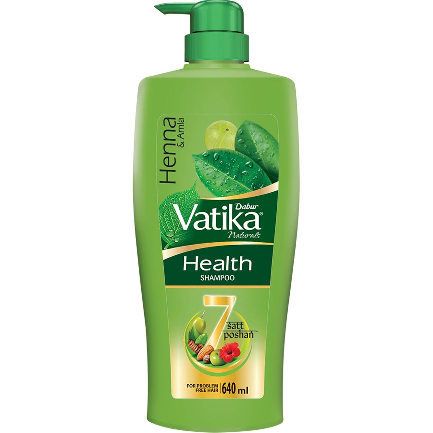 Dabur Vatika Long & Black Shampoo With The Goodness Of Amla & Bhringraj For Shiny, Black Hair, 640ml & Vatika Health Shampoo With Henna & Amla For Problem Free