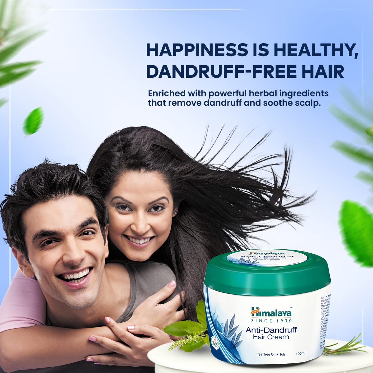 Himalaya Anti-Dandruff Hair Cream | Removes & Prevents Dandruff | Non Sticky Oil Replacement Hair Cream | Soothes Scalp | With Tea Tree Oil & Tulsi | For Women & Men | 100ml
