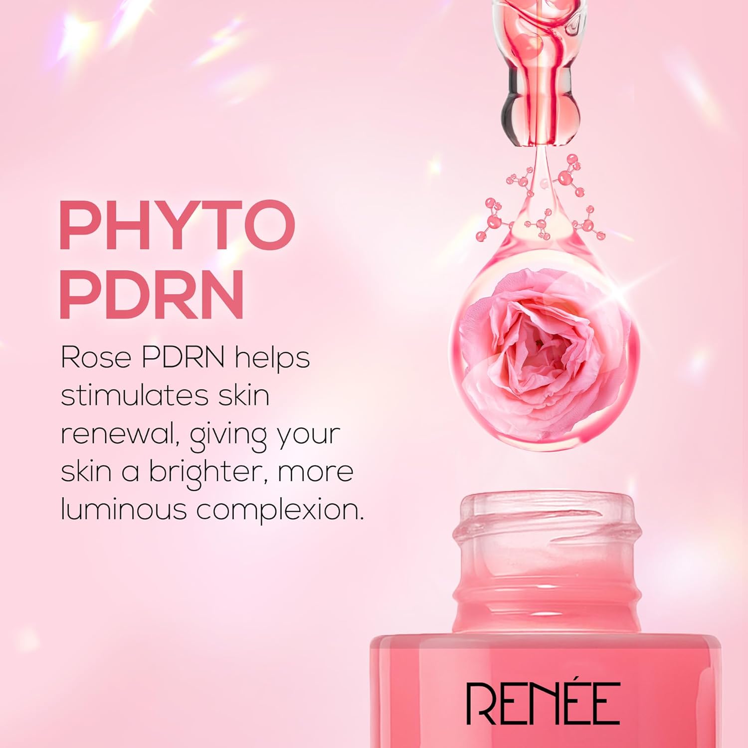 RENEE Pink Therapy PDRN Pink Peptide Face Serum For Glowing, Radiant Skin | Hydrates, Boosts Collagen, Evens Skin Tone | Lightweight, Quick Absorbing | Hyaluronic Acid & Niacinamide Infused | 30 ml