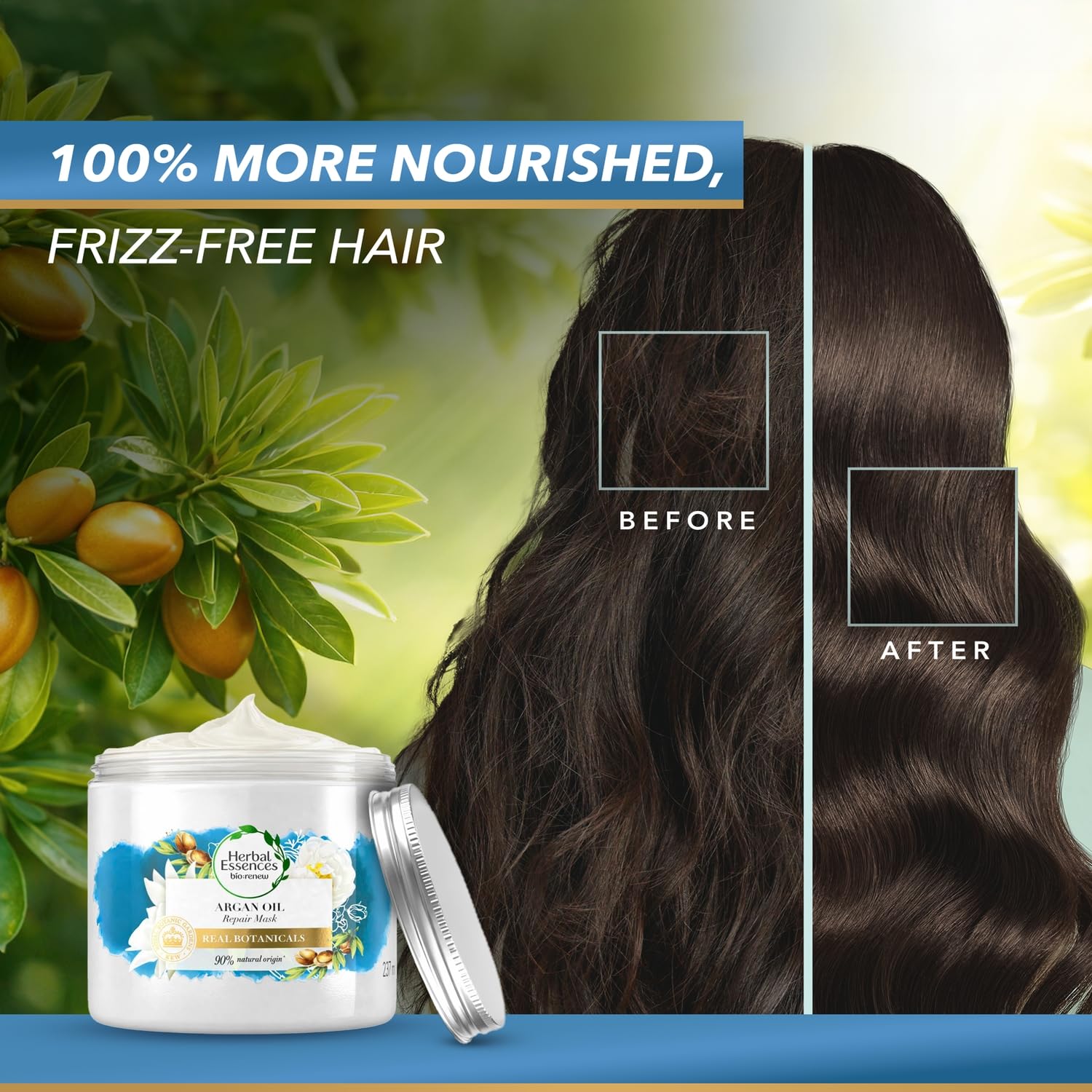 Herbal Essences, Argan Oil Hair Mask, 237Ml,Paraben, Sulfates Free|For All Hair Types |Hair Mask For Men & Women, 1 Count