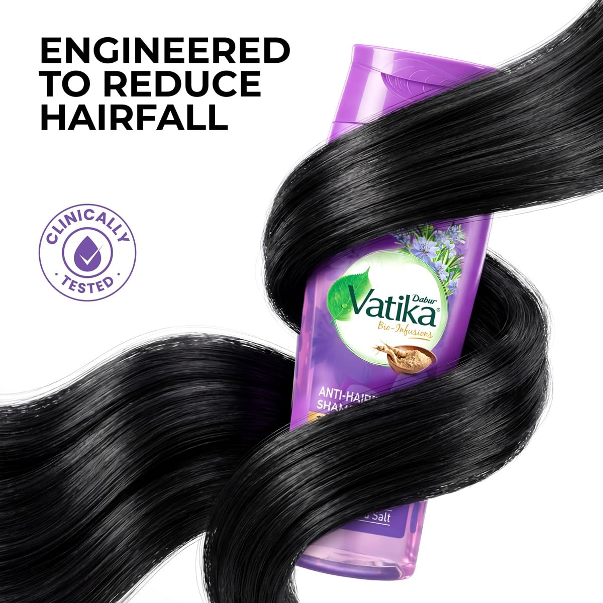 Vatika Bio-Infusions Anti Hairfall Shampoo | Tuscan Rosemary & Ginseng | 2% Plant Biotin + Vitamin B7