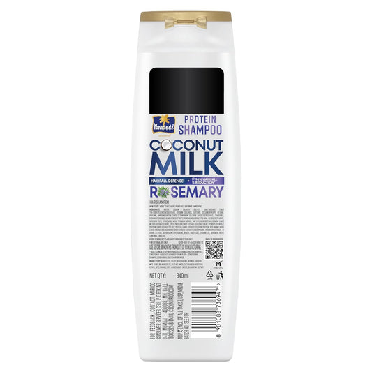 Parachute Advansed Protein Shampoo with Coconut Milk & Rosemary | Up to 96% Hair Fall Reduction & up to 23X Hair Fall Control | Protein Lock Technology | Paraben free | For Men & Women | 340ml