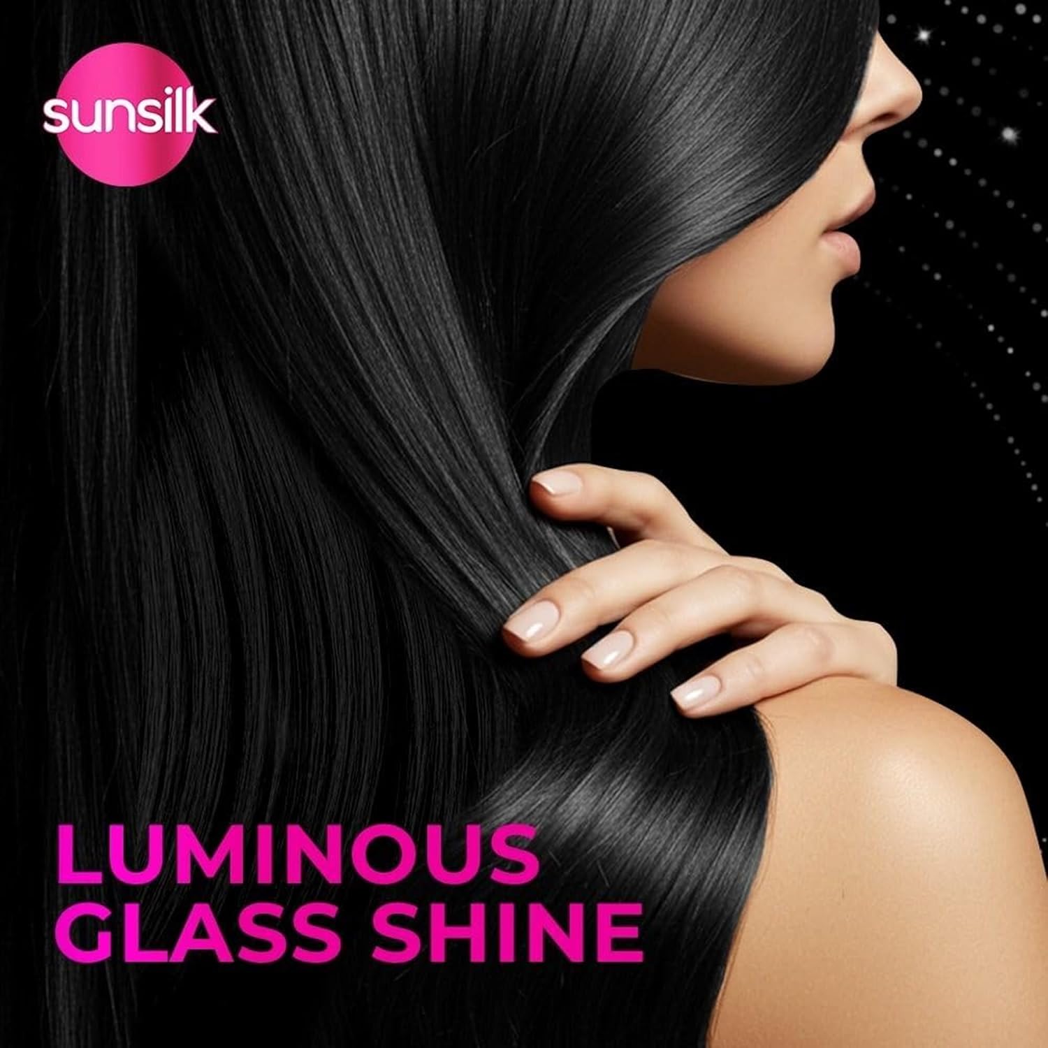 Sunsilk Stunning Black Shine Shampoo, With Amla Pearl Extract, Makes Hair looking Fuller, Moisturised and Shiny, 180 ml
