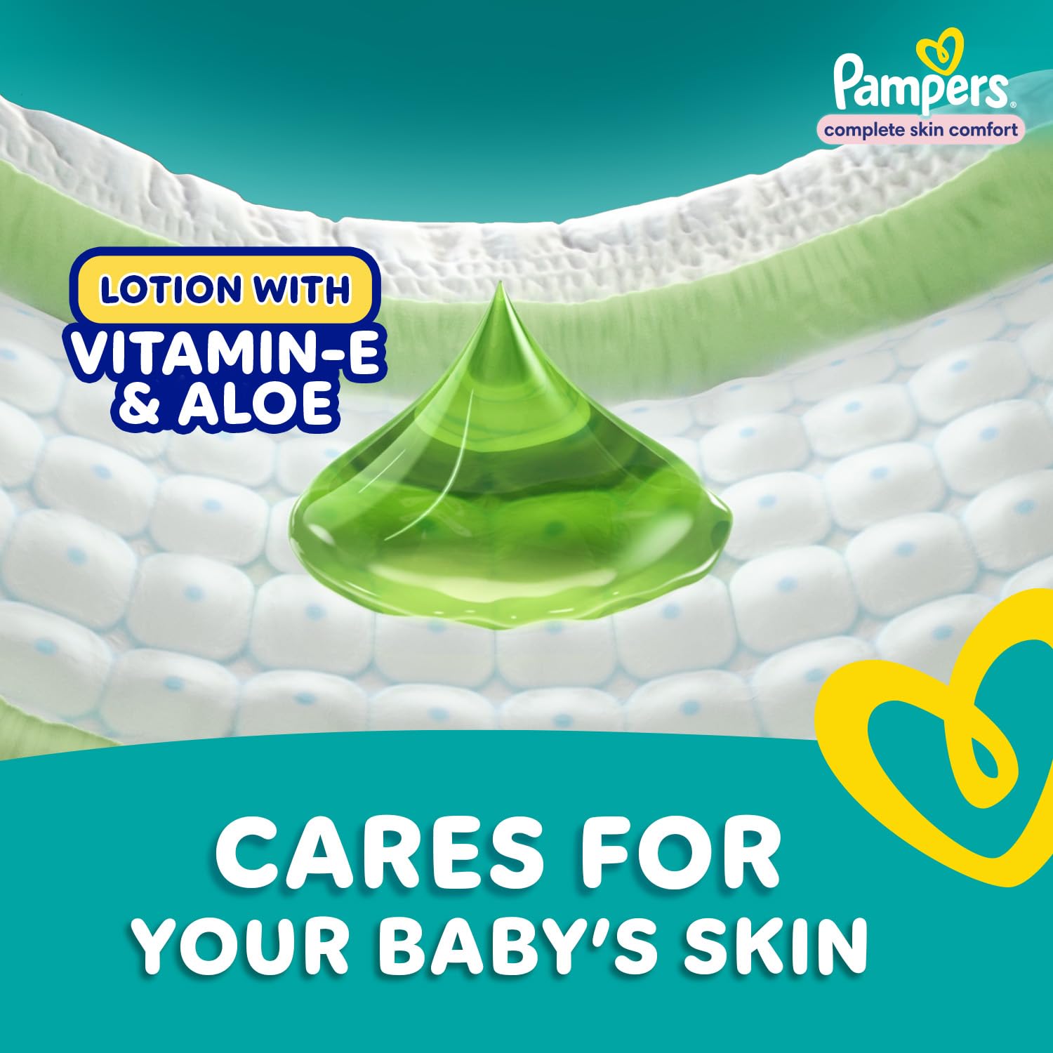 Pampers Complete Skin Comfort Pants, (SM) 52 Count, Anti-rash blanket, Lotion with Vitamin E & Aloe Vera, Small size baby diapers, 4-8 kg