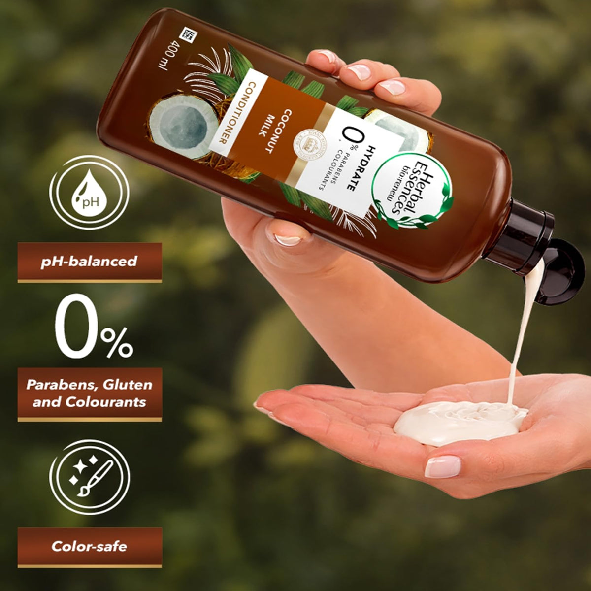 Herbal Essences Coconut Milk CONDITIONER- For Hydration- No Paraben, No Colorants, No Gluten , 400 ML