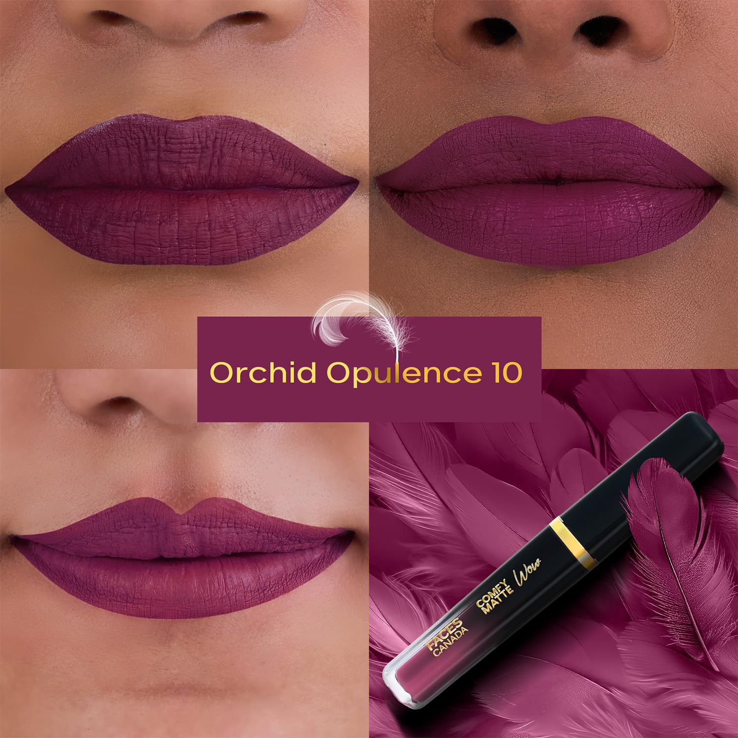 FACES CANADA Comfy Matte Wow Liquid Lipstick - Orchid Opulence 10 (Plum) 3.8ml