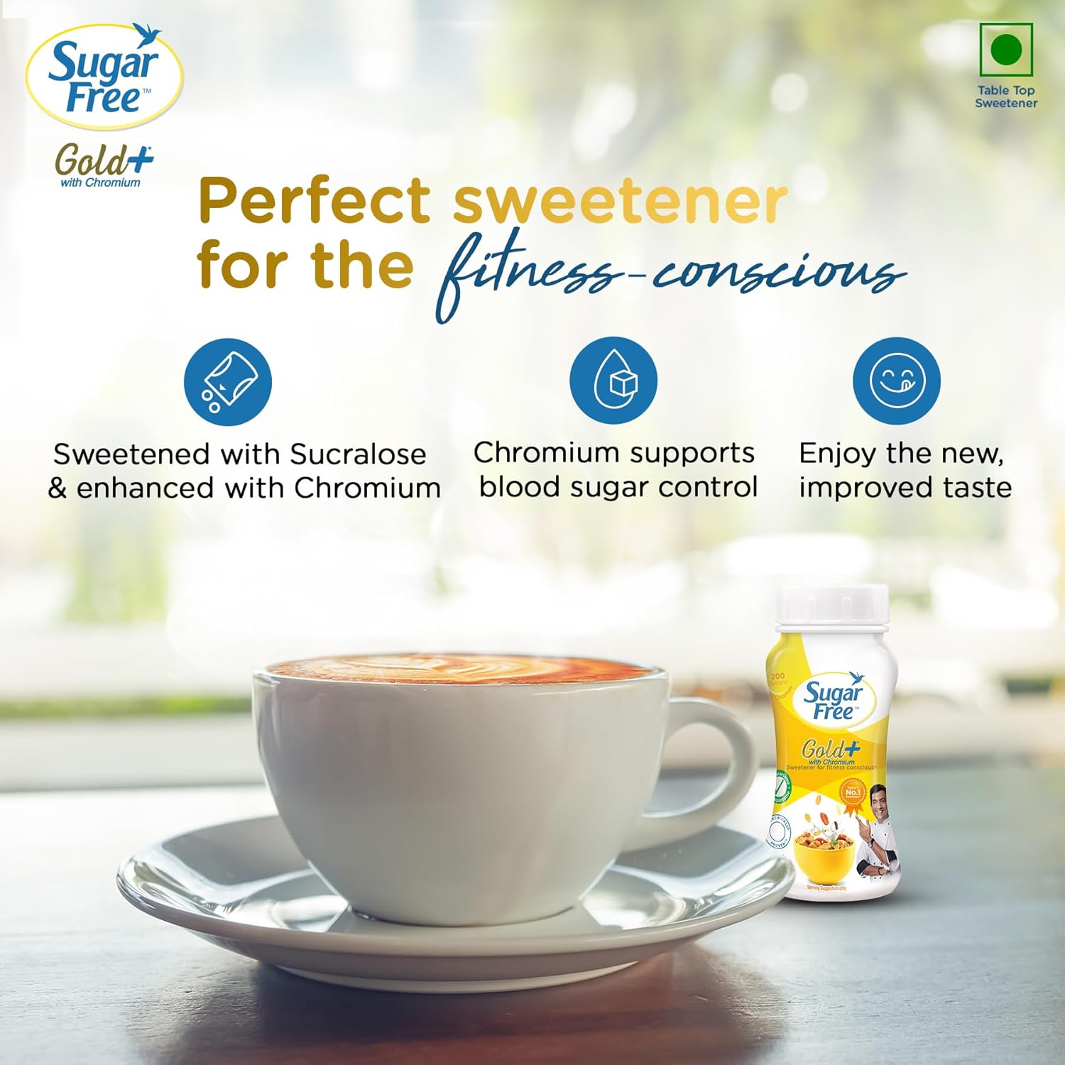 Sugar Free Gold, 100g, Jar| Equivalent to Sweetness from 2kg Sugar| India s No.1 Sweetner| Sweet like Sugar with Low Calories| Scientifically Proven & Tested