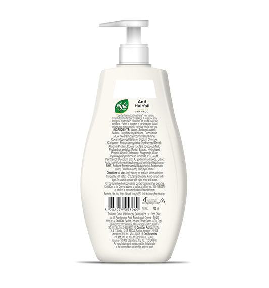 Nyle Naturals Strong & Healthy Anti Hairfall 2 In1 Shampoo With Active Conditioner, With Almonds And Green Gram Sprouts, 400ml
