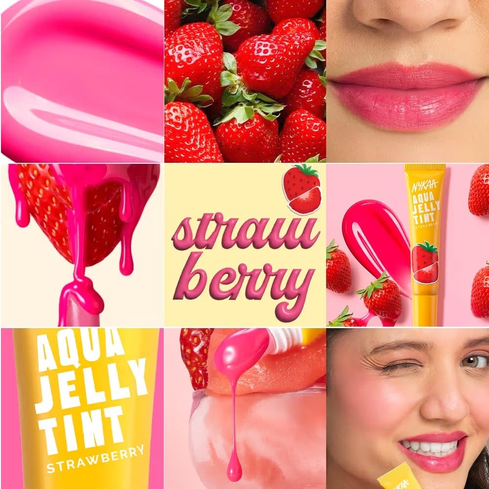 Nykaa Cosmetics Aqua Jelly Lip & Cheek Multi-use Water Tint - Strawberry (10ml)