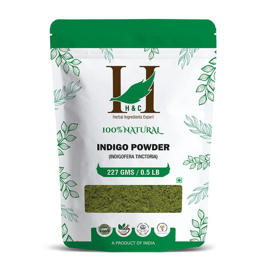 H&C Herbal Ingredients Expert Natural Indigo Powder (Indigofera Tinctoria) for Hair, 227g – Black