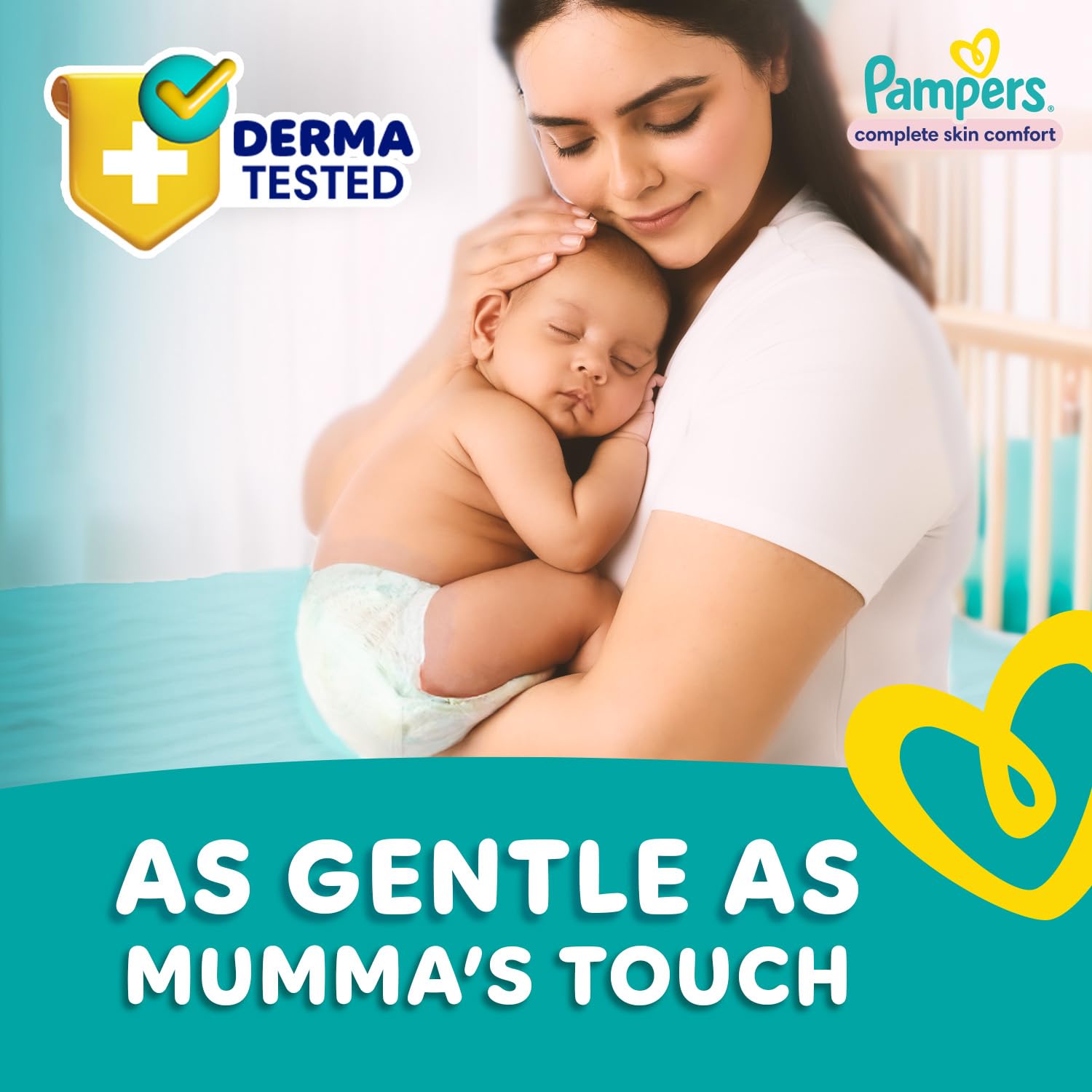 Pampers Complete Skin Comfort Pants, (SM) 52 Count, Anti-rash blanket, Lotion with Vitamin E & Aloe Vera, Small size baby diapers, 4-8 kg