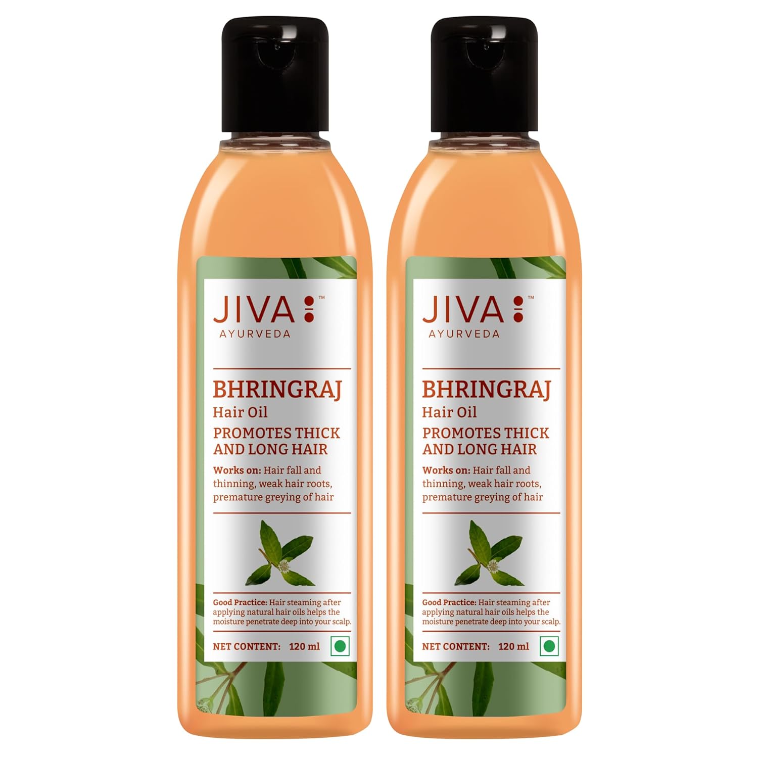 JIva Ayurveda Bhringraj Hair Oil (120ml) For Hair Growth, hair loss, hair damage, premature greying of hair
