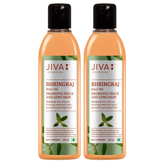 JIva Ayurveda Bhringraj Hair Oil (120ml) For Hair Growth, hair loss, hair damage, premature greying of hair