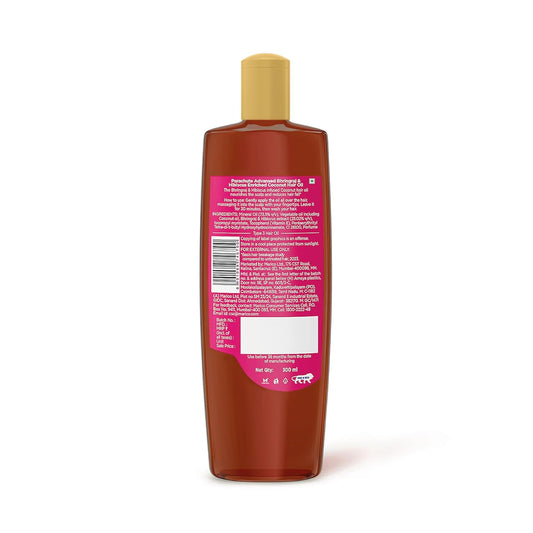 Parachute Advansed Bhringraj & Hibiscus enriched Coconut Hair Oil| Reduces Hair Fall| Helps Promotes Hair Growth|Up to 10x Less Hair Fall|For Healthy Scalp For Men & Women| Thicker & Stronger Hair| Suitable for All Hair Types |300ml