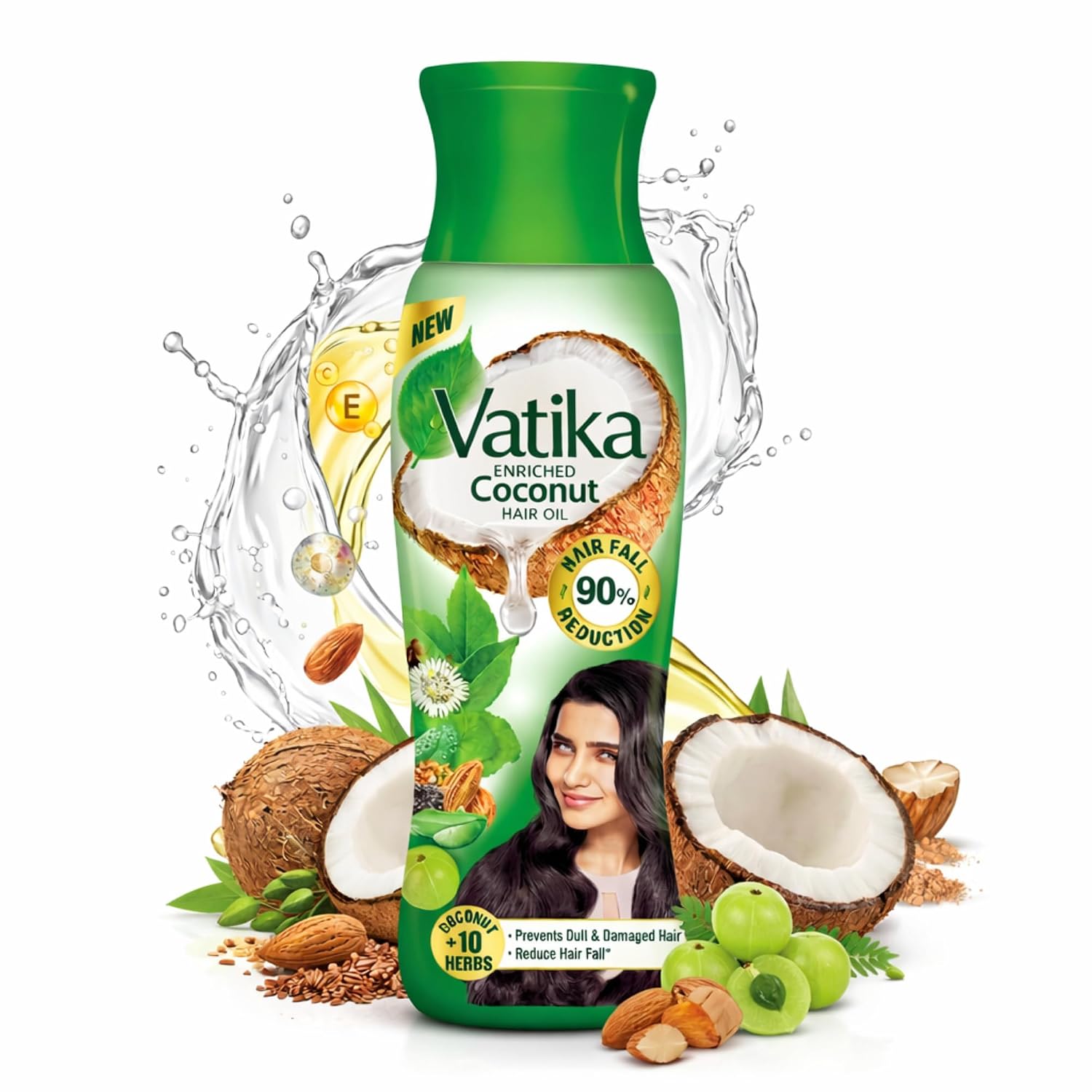 Dabur Vatika Enriched Coconut Hair Oil - 100ml | For Strong, Thick & Shiny Hair | Good for Scalp Health | Enriched with 10 Herbs