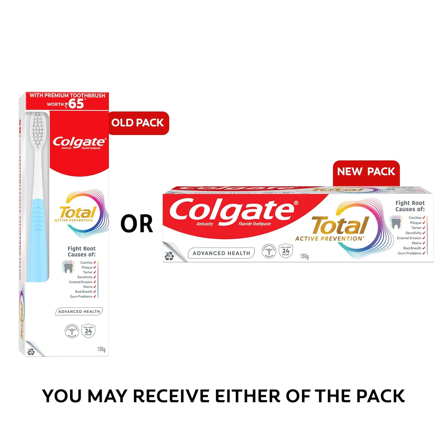 Colgate Total 150 Grams Advanced Health Antibacterial Toothpaste With 12-Hour Anti-Germ Protection & Enamel Protection for Whole Mouth Health, World'S No.1* Germ-Fighting