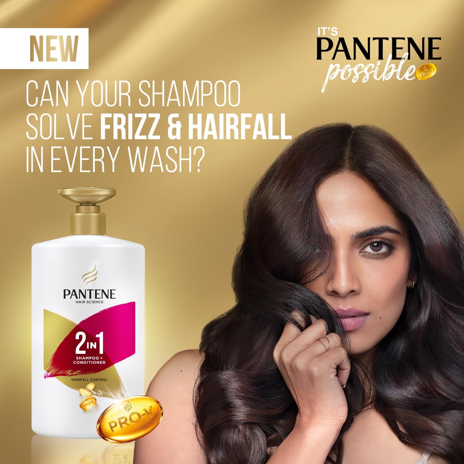 Pantene Advanced Hairfall Solution, 2in1 Anti-Hairfall Shampoo & Conditioner for Women, 1L