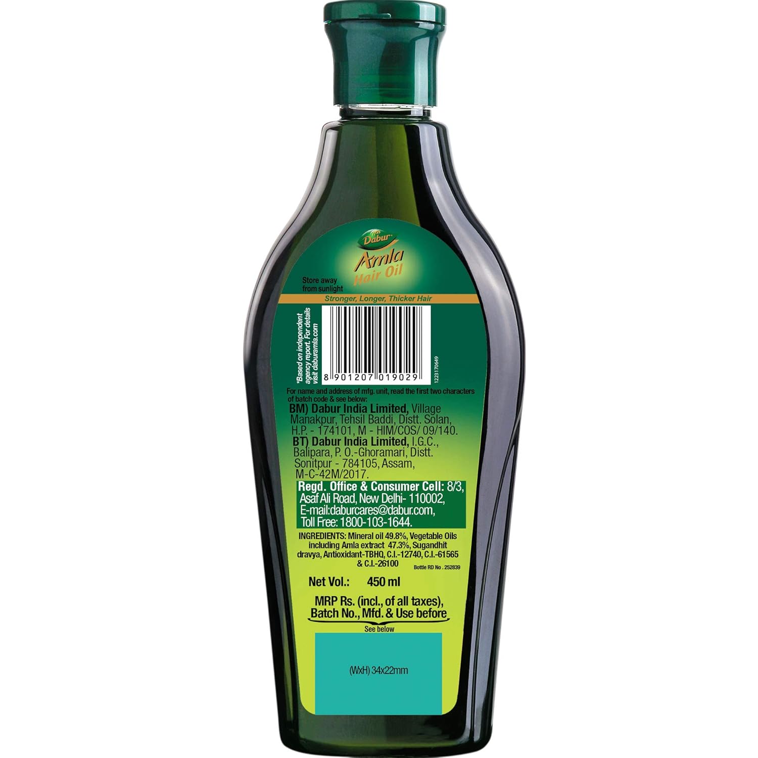 Dabur Amla Hair Oil for Strong , Long and Thick Hair -450ml