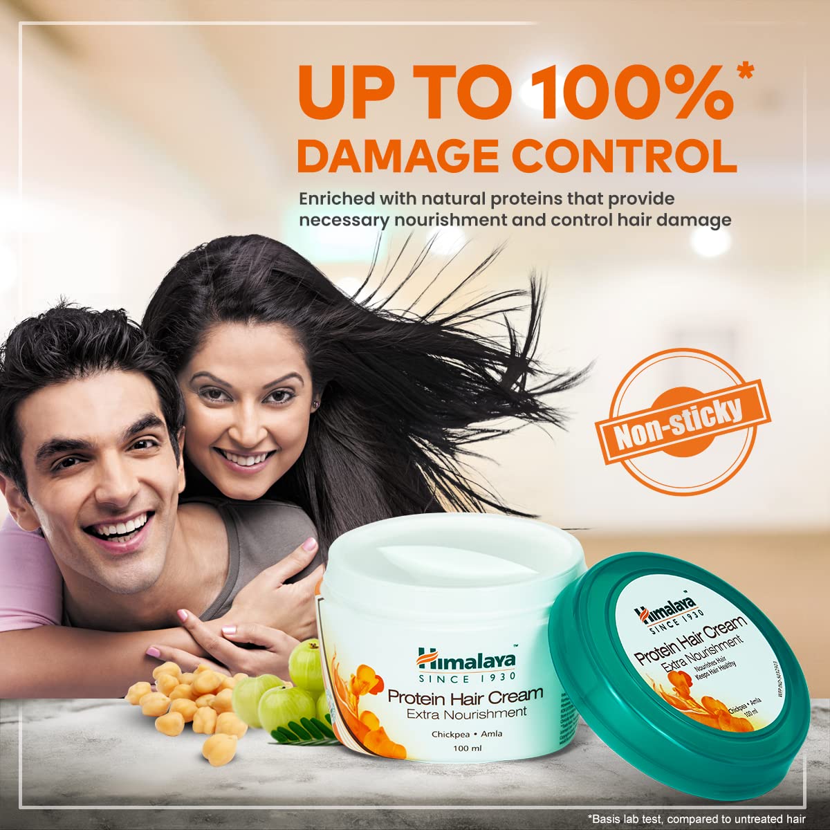Himalaya Protein Hair Cream | Controls Hair Damage & Improves Hair Conditioning | Non Sticky Oil Replacement Hair Cream| With Chickpea & Amla | For Women & Men | 200ml