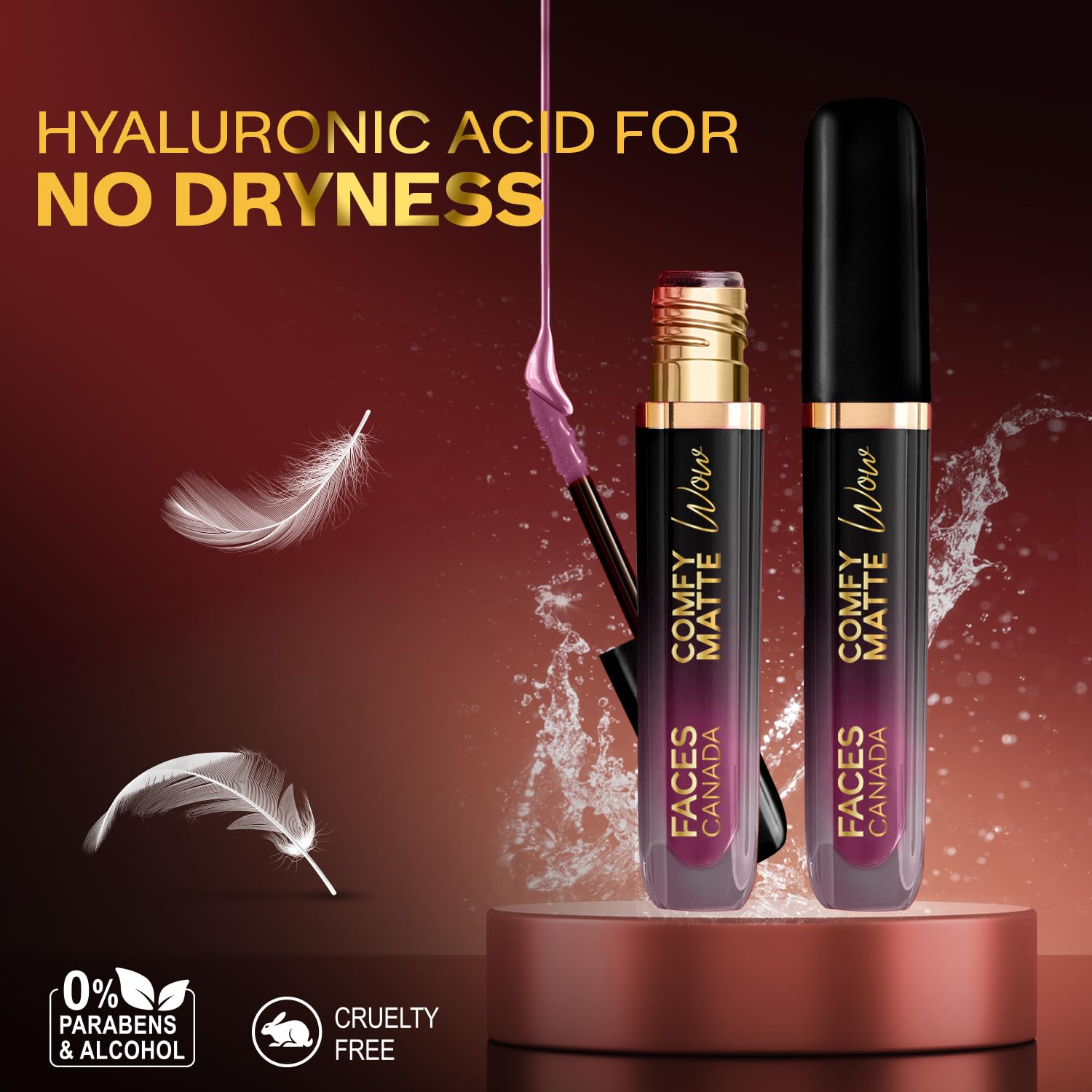 FACES CANADA Comfy Matte Wow Liquid Lipstick - Orchid Opulence 10 (Plum) 3.8ml