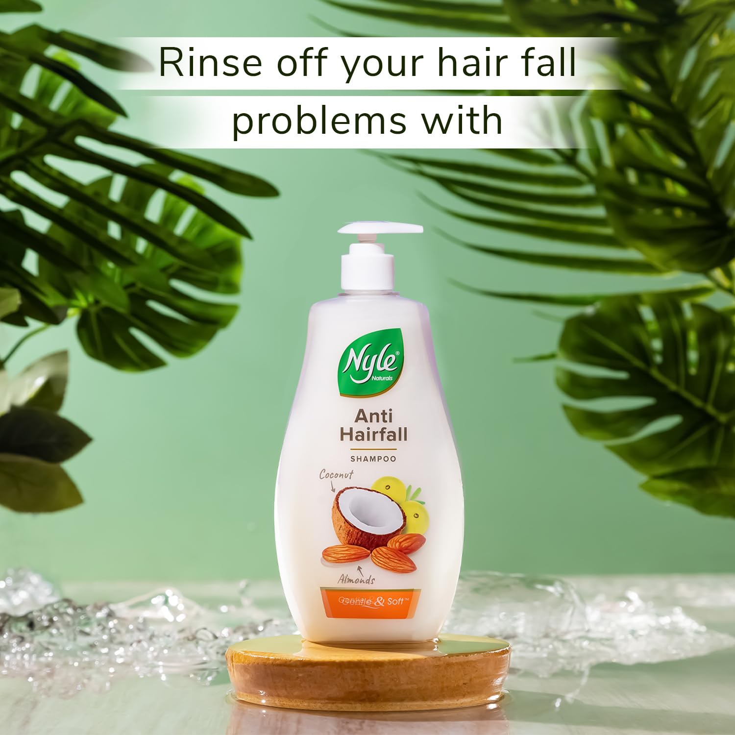 Nyle Naturals Strong & Healthy Anti Hairfall 2 In1 Shampoo With Active Conditioner, With Almonds And Green Gram Sprouts, 400ml
