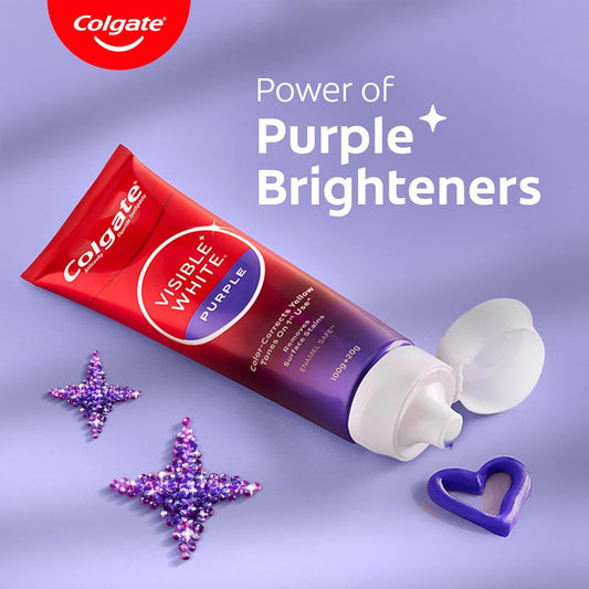 Colgate Visible White Purple Toothpaste (100g+20g)