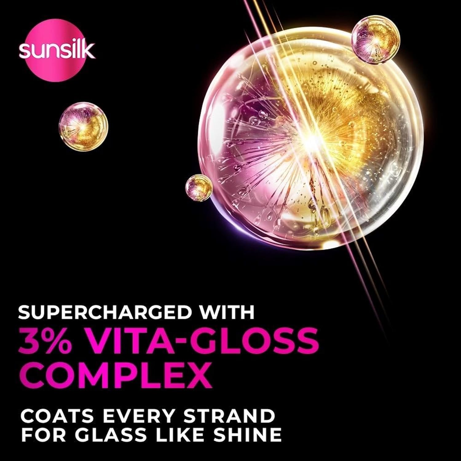 Sunsilk Stunning Black Shine Shampoo, With Amla Pearl Extract, Makes Hair looking Fuller, Moisturised and Shiny, 180 ml