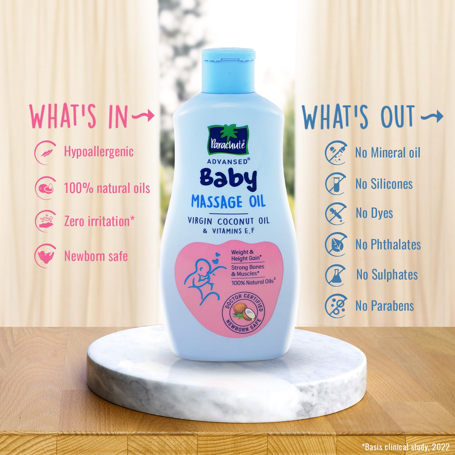 Parachute Advansed Baby Massage Oil for New Born| 100% Virgin Coconut Oil | Clinically Proven for Better Growth| Vitamin E & F| 400 Ml