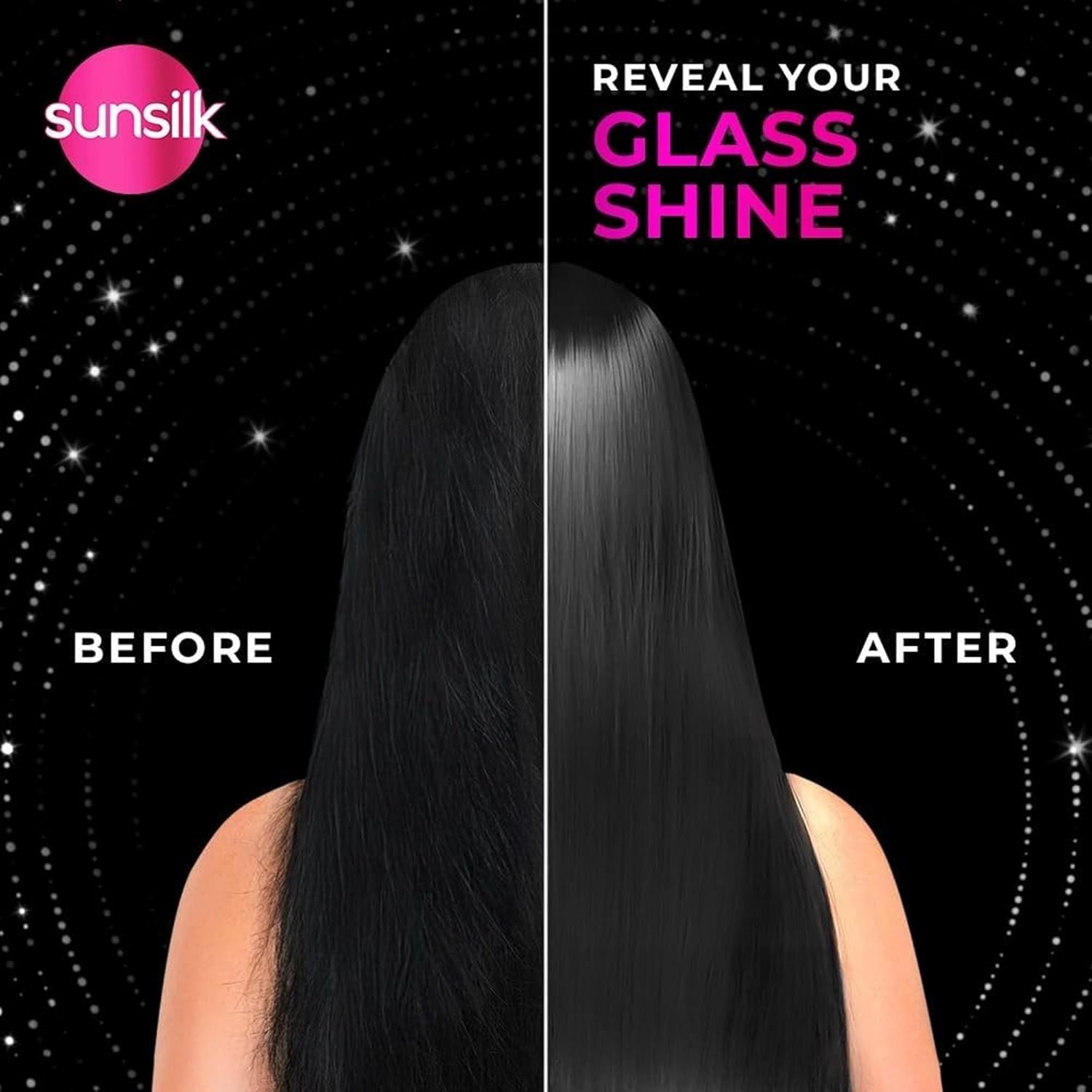 Sunsilk Stunning Black Shine Shampoo, With Amla Pearl Extract, Makes Hair looking Fuller, Moisturised and Shiny, 180 ml