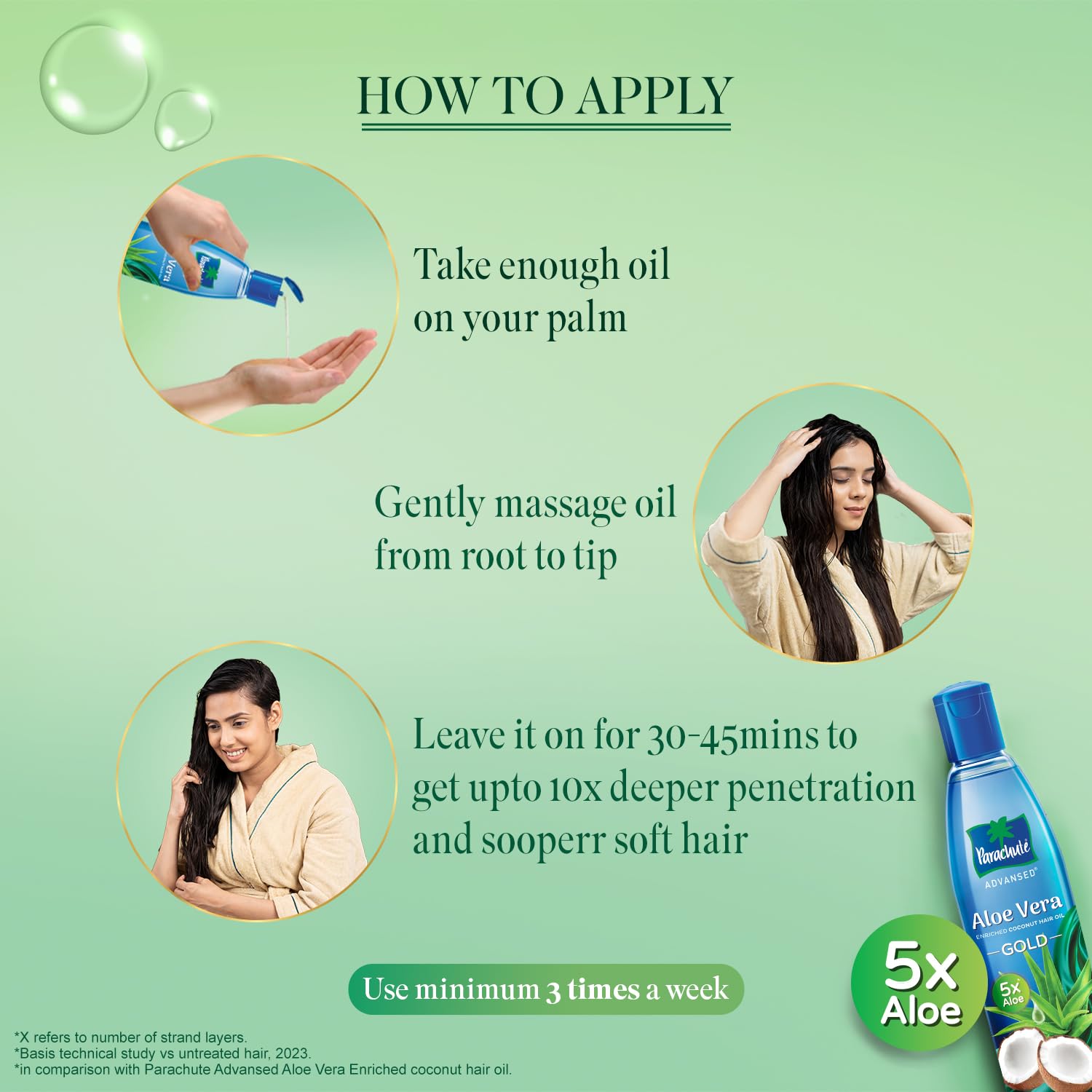 Parachute Advansed Aloe Vera Enriched Coconut Hair Oil Gold | 5X Aloe Vera With Coconut | Makes Hair Sooperr Soft | 600ml