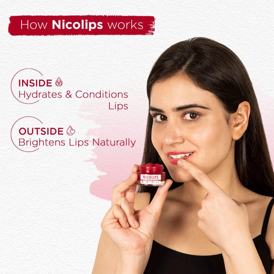 Bella Vita Organic NicoLips Lip Scrub Balm – 20 g For Dark Lips for Men and Women Dry Lips / Smoker / Chapped Lip