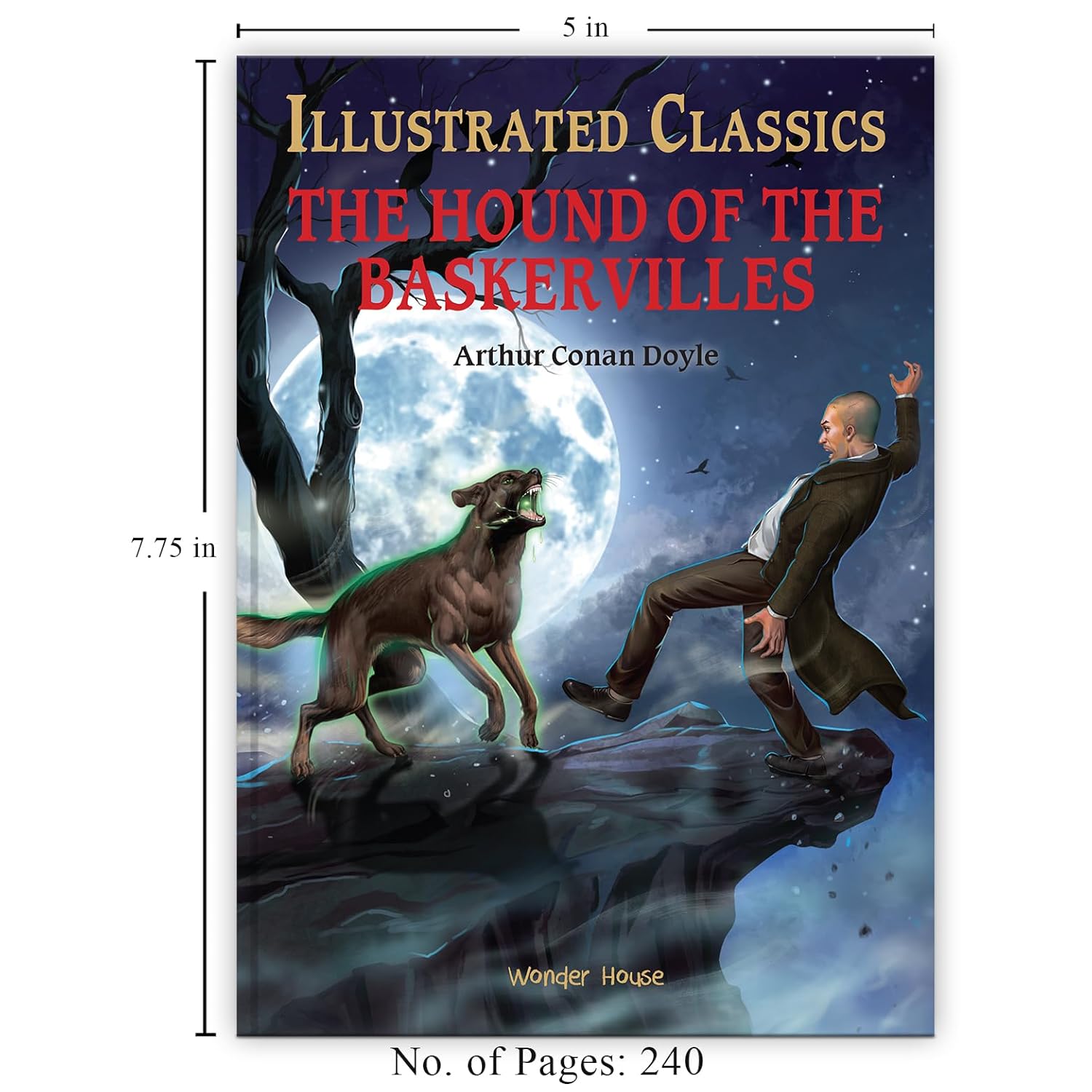The Hound of the Baskervilles: Illustrated Abridged Children Classics English Novel With Review Questions (Hardback) Book