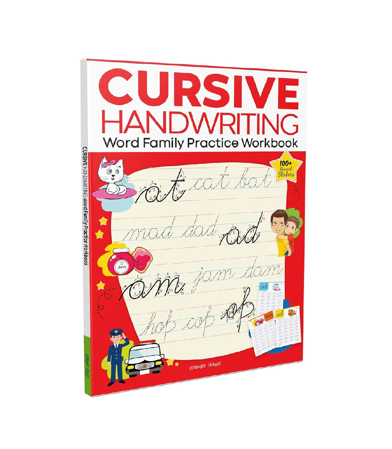 Cursive Handwriting - Word Family: Practice Workbook For Children Paperback – Sticker Book