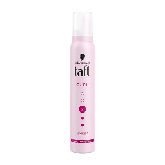 TAFT Schwarzkopf Curl Hold 3 Hair Mousse, For Long Lasting Curls, Weather-Proof Formula With No Stickiness, Heat Protection And Shine, Silicone Free, Lightweight Styler To Controls Frizz, 200Ml