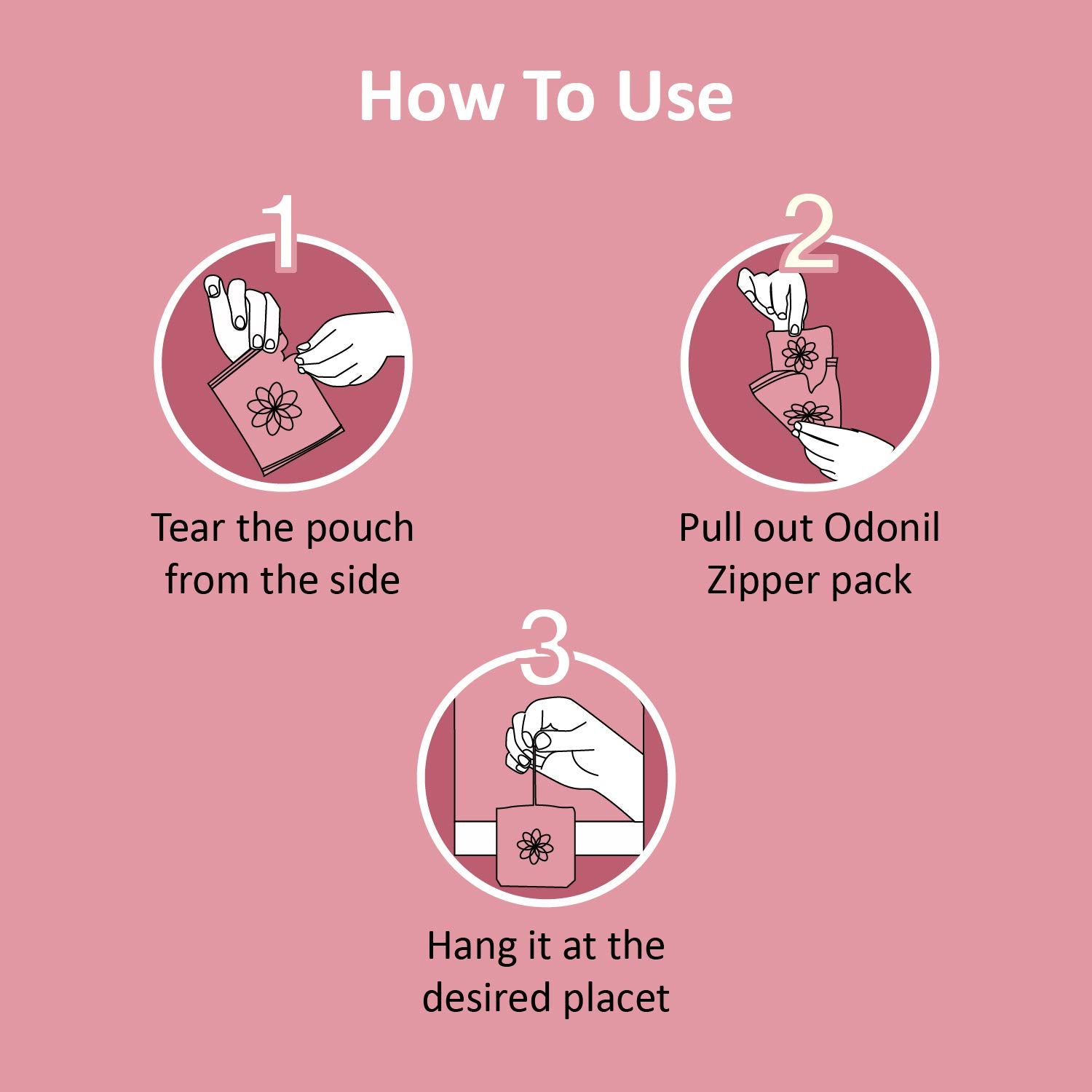 Odonil Nature Zipper Air Freshener | Citrus, LAVander, Rose, ALLuring, Jasmine Blocks | (6 x 10 g)