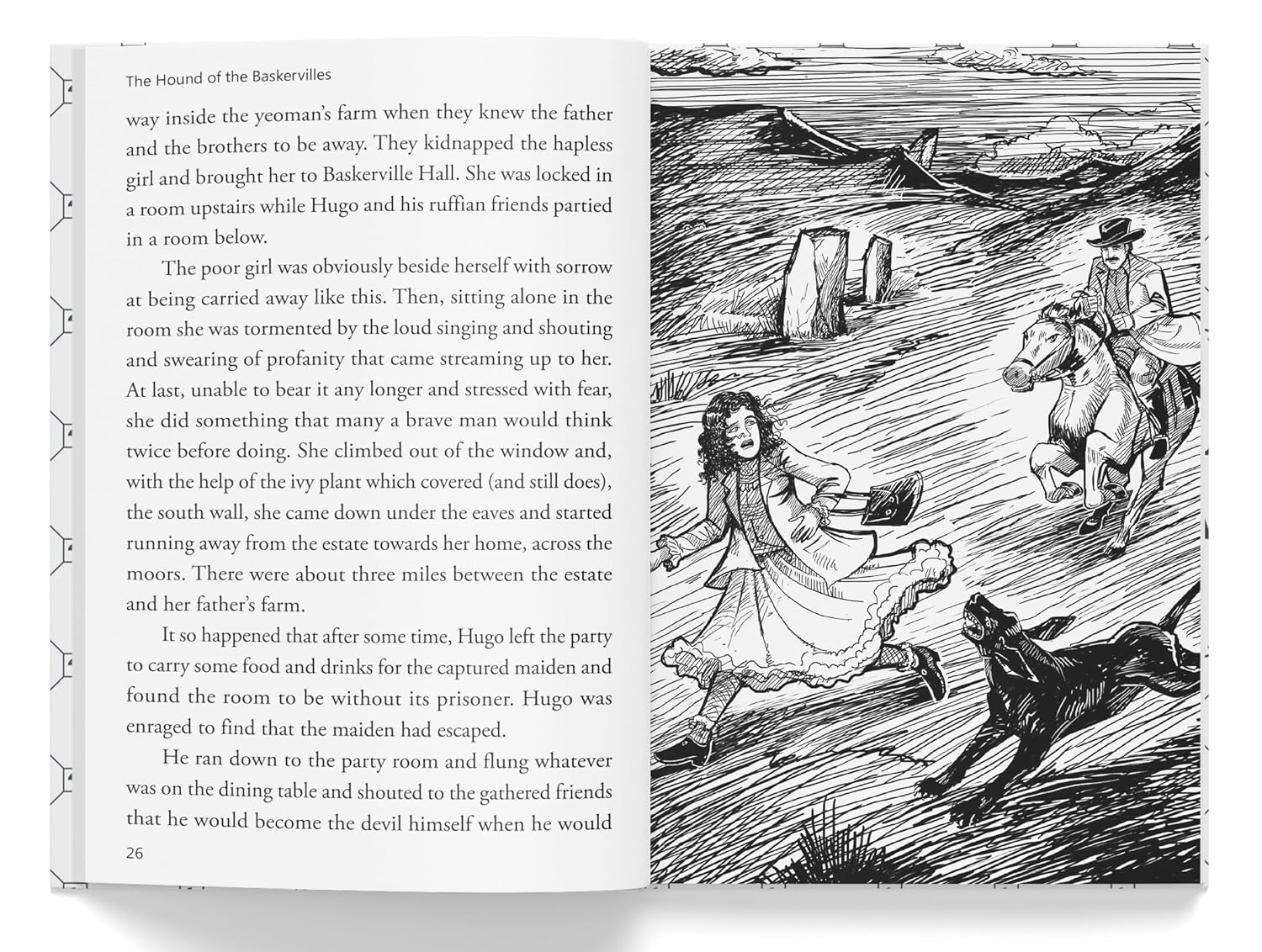 The Hound of the Baskervilles: Illustrated Abridged Children Classics English Novel With Review Questions (Hardback) Book
