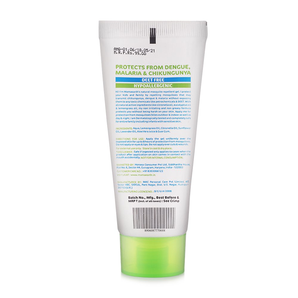 Mamaearth Natural Mosquito Repellent Gel 50ml. DEET Free.