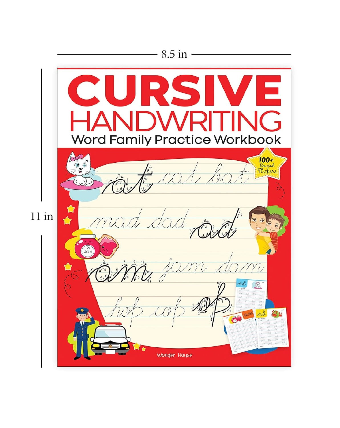 Cursive Handwriting - Word Family: Practice Workbook For Children Paperback – Sticker Book