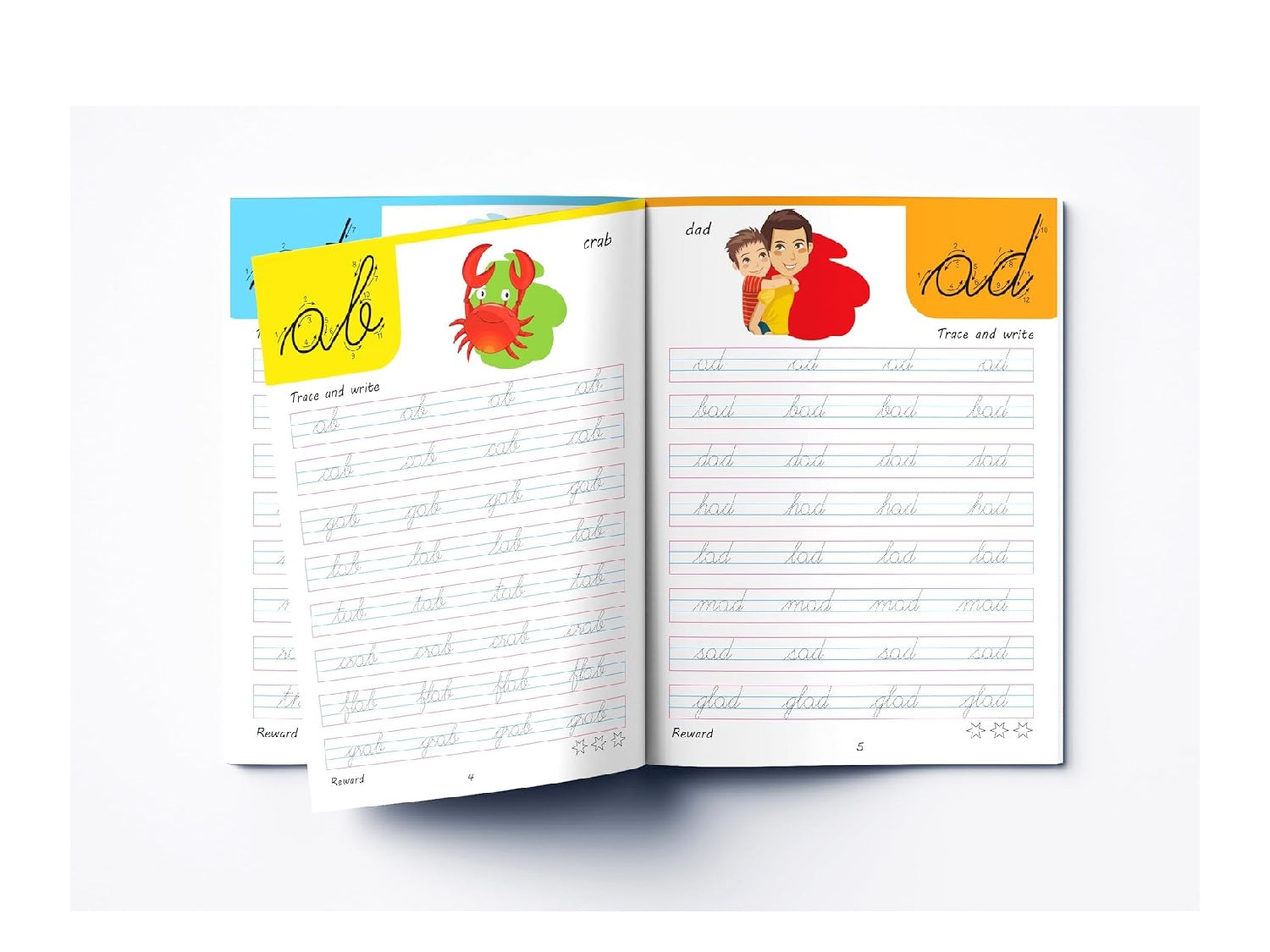 Cursive Handwriting - Word Family: Practice Workbook For Children Paperback – Sticker Book