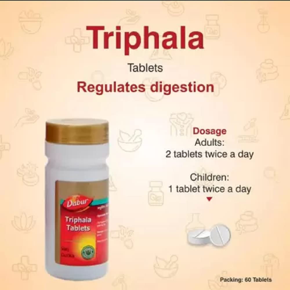 Dabur Triphala Tablet 60 Nos. for digestion toxins and gases