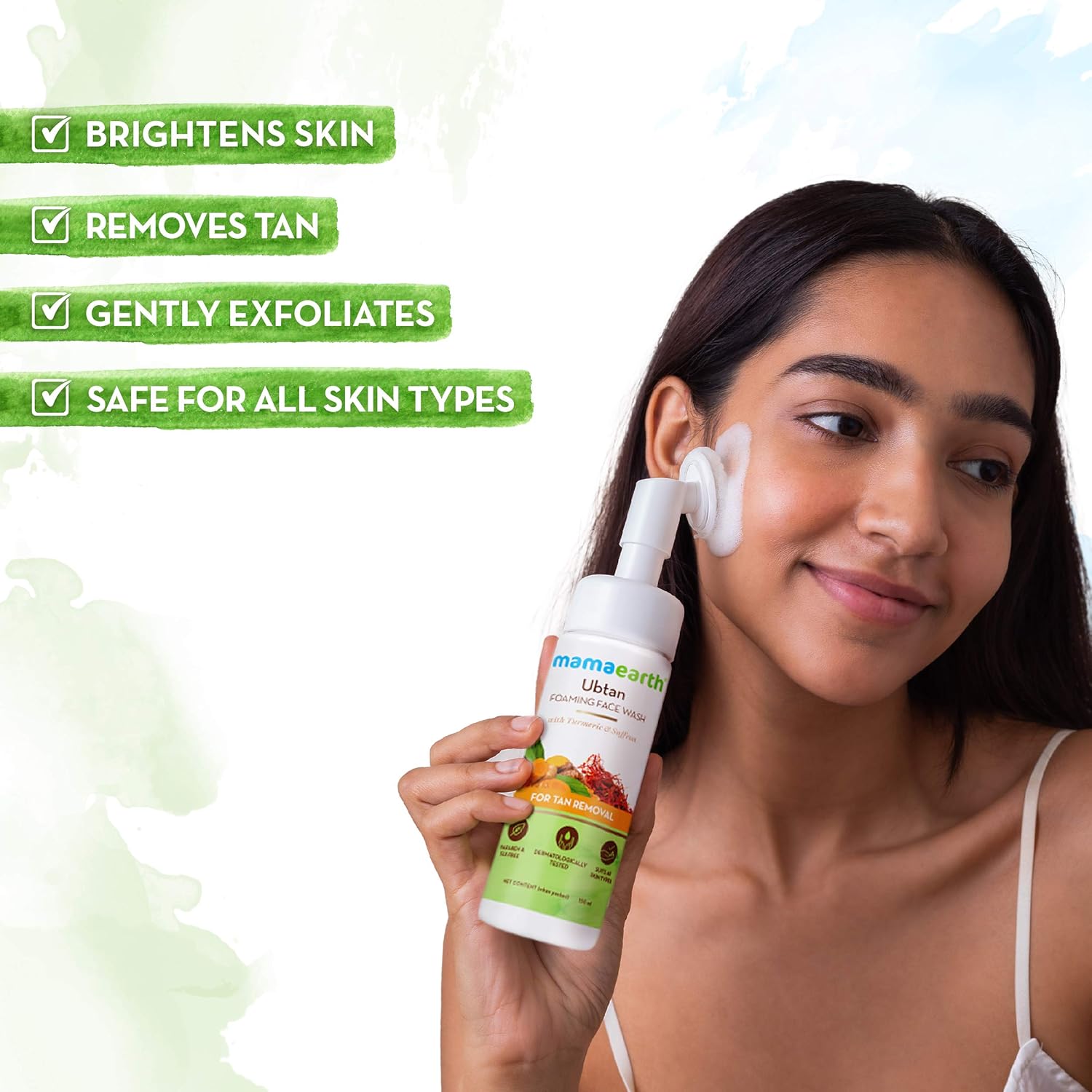 Mamaearth Ubtan Foaming Face Wash for Tan Removal - 150 ml